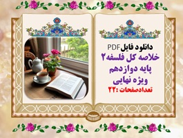 خلاصه کل فلسفه2 پایه دوازدهم  ویژه  امتحانات نهایی وکنکور تعدادصفحات :22