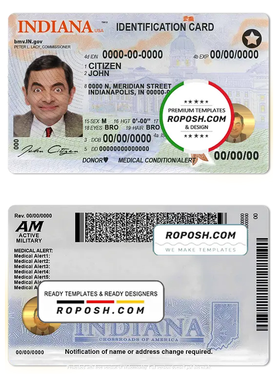 فایل لایه باز ایدی کارت امریکا (USA ID Card)