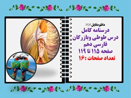 درسنامه کامل درس طوطی وبازرگان فارسی دهم صفحه 115 تا 119